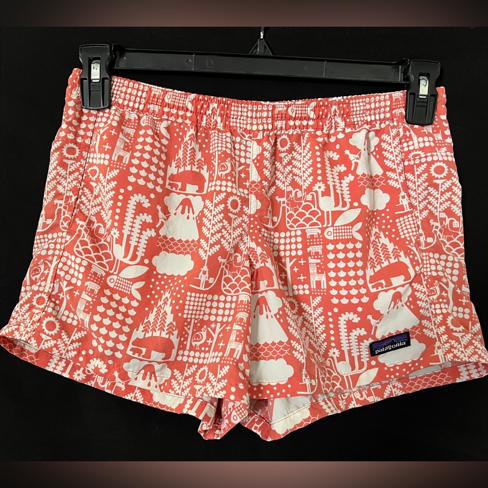 Girls Patagonia Coral Design Board Shorts Size XL
